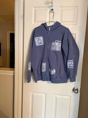 Stitch Blue Hoodie with Stitch Graphics